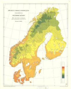 Statistikk 42: Døgnets normaltemperatur i Skandinavia, oktober måned
