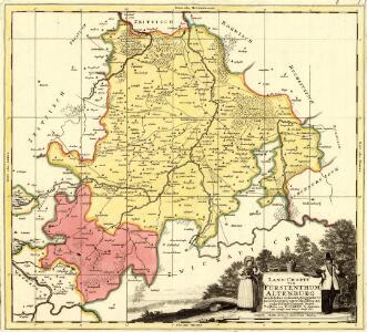 Land-Charte von Fürstenthum Altenburg wie solches in seinen Enigegräntz Bezircke gegen Unterschiedene Angräntzende situiret lieget Gestochen von