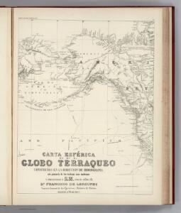 Facsimile:  Spanish Admiralty World in Mercator (portion).
