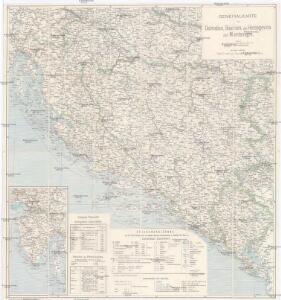 General-Karte von Dalmatien, Bosnien, der Hercegovina und Montenegro