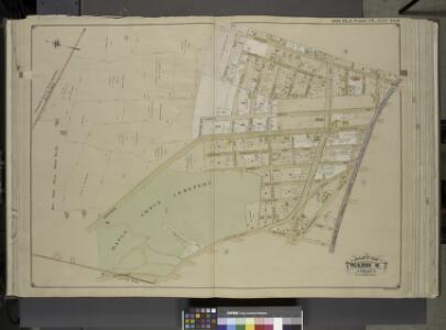 Queens, Vol. 1, Double Page Plate No. 8; Part of Ward 4, Jamaica; [Map bounded by Kaplan Ave., Pette Ave., Jeffrey Ave., Hutton Ave.,  Maple Ave., Haffman Blvd., Sussman Ave., Jefferson Ave., Barrett Ave.,           Vanderbilt Ave., Keystone Ave., Oak