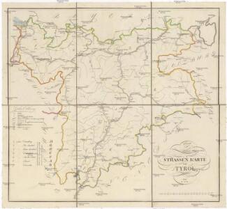 Land und Wasser-Strassen-Karte von Tyrol