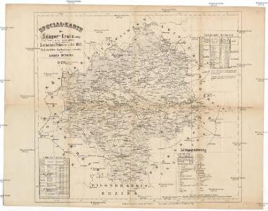 Special-Karte des Saazer Kreis, resp. polit. Verwaltungsbezires nach der politischen Eintheilung Böhmens v. Jah. 1868