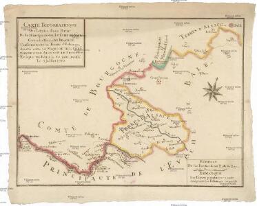 Carte topographique des limites d'une partie de la principauté le l'Lveche de Bâle centre les terre de France, conformément au Traitté d'Echange, arretté entre Sa Majesté tres chretienne et Son Altesse le prince-eveque de Bâle le 20. juin, ratifié le 11 juillet 1780
