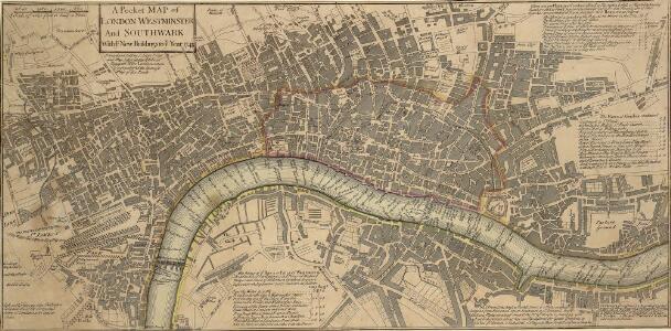 A Pocket MAP of LONDON, WESTMINSTER And SOUTHWARK With ye New Buildings to ye Year 1745