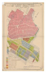 City of Beverly Hills, California map showing official zones, July, 1945