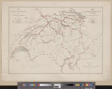 Carte des lignes et bureaux des télégraphes suisses