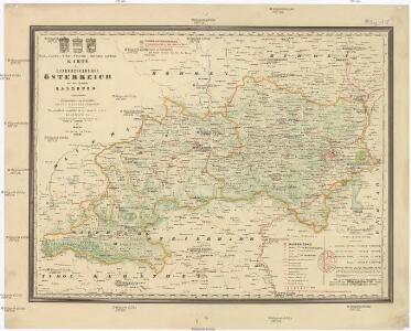 Kreis-, Gerichts-, Völker-, Telegrafen-, Eisenbahn- und Post Karte des Erzherzogthumes Österreich und Herzogthumes Salzburg
