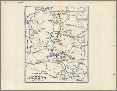 Highway Map State of Arizona.