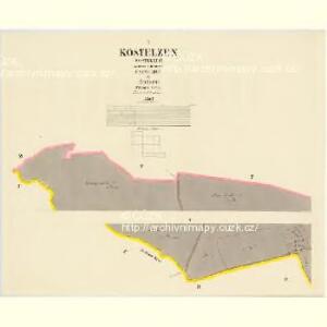 Kostelzen (Kostelecz) - c3371-1-001 - Kaiserpflichtexemplar der Landkarten des stabilen Katasters