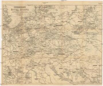 Eisenbahnkarte von Mittel Europa