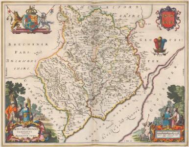 Monumethensis Comitatus. Vernacule Monmouth Shire. [Karte], in: Theatrum orbis terrarum, sive, Atlas novus, Bd. 4, S. 404.