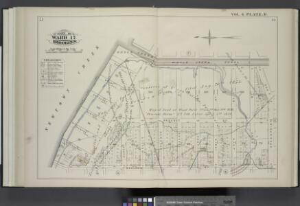 Vol. 6. Plate, D. [Map bound by Whale Creek Canal, Green Point Ave., Oakland St., Newtown Creek; Including Duck St., Brant St., Setauket St., Provost St., Ranton St., Pequod St., Shawnet St., Water St., Paidge Ave., Clay St., Dupont St., Eagle St., Freem