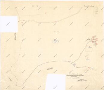 Kopie katastrální mapy obce Domoušice, list 4 – oblast Rovina 1