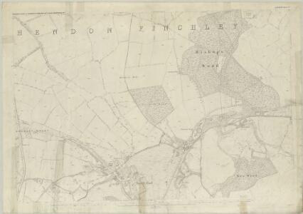 London (First Editions c1850s) II (includes: Finchley; Hampstead; Hendon; Hornsey St Mary; St Pancras) - 25 Inch Map