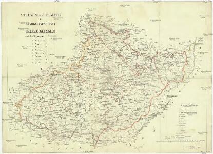 Strassen Karte der Markgraftschaft Maehren, und des Herzogthums Schlesien
