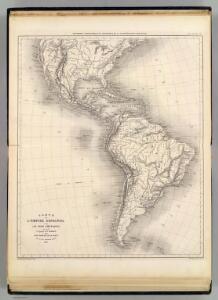 Carte de l'Empire Espagnol dans les deux Ameriques.