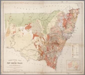 Geological map of New South Wales / geologically plotted and comp. by O. Trickett ; prepared under the dir. of E.F. Pittman