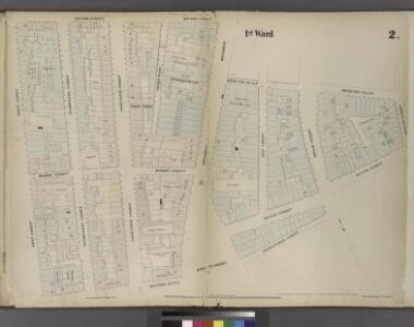 Plate 2: Map bounded by Rector Street, Broadway, Exchange Place, William Street, Beaver Street, Broad Street, Marketfield Street, Battery Place, West Street