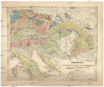 Geognostische Karte des Oesterreichischen Kaiserstaates mit einem grossen Theile Deutschland's u. Italien