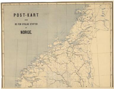 Spesielle kart 8: Postkart over de 5 sydlige Stifter. Nordlig del.
