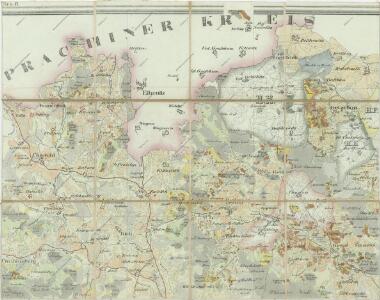 Topographische Karte der in Böhmen budweiser Kreises liegenden