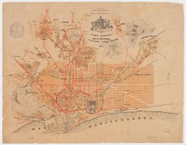 Plano general de Barcelona : su ensanche y pueblos el llano en 1911
