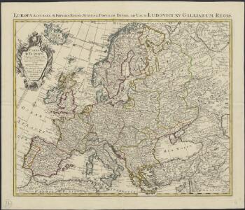 Carte d'Europe dressée pour l'usage du Roy sur les itineraires anciens et modernes et sur les routiers de mer assujetis aux observations astronomiques