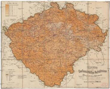 Karte der confessionellen Verhältnisse des Königreiches Böhmen