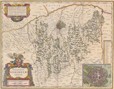 Territorium Norimbergense. [Karte] Nurnberg [1 Nebenkarte], in: Theatrum orbis terrarum, sive, Atlas novus, Bd. 1, S. 263.