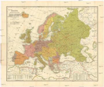 Šolcova nejnovější politická, cestovní, železniční a paroplavební mapa Evropy