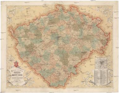 Politická a místopisná mapa Království českého