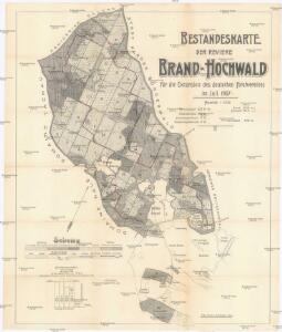 Bestandeskarte der Reviere Brand-Hochwald für die Excursion des deutschen Forstvereins im Juli 1907