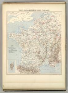 Carte Historique de la Region Francaise.