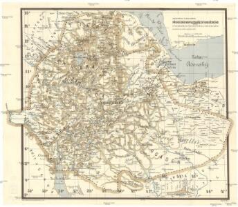 Cestovatele Viléma Němce přehledná mapa Císařství habešského s poznámkami zoografickými a místopisnými