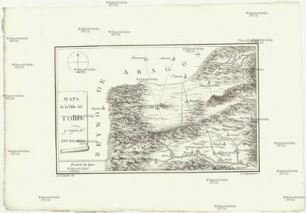 Mapa de la ville del Toro y origen del rio Palancia