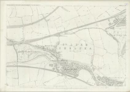 London (First Editions c1850s) XXIII (includes: Kensington; Paddington; Willesden) - 25 Inch Map