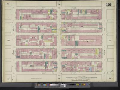 Manhattan, V. 5, Double Page Plate No. 101 [Map bounded by W. 52nd St., 8th Ave., W. 47th St., 10th Ave.]