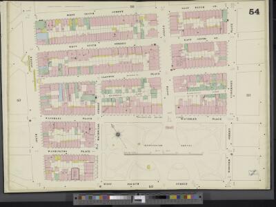 Manhattan, Double Page Plate No. 54 [Map bounded by E. 10th St., Wooster St., University Pl., W. 4th St., 6th Ave., W. 10th St.]
