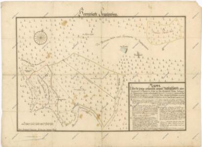 Přehledná mapa pozemků zv. Zlatějšovice, směněných roku 1685 s obcí Podhrad 1
